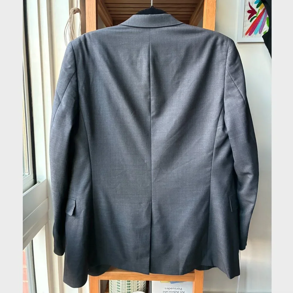 Theory Dark Gray Regular-Fit Xylo NP Wool Sportcoat - Size 40R